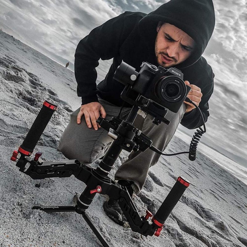 DF DIGITALFOTO جيمبال ديجيتالفوتو أريس Z محور نابض بمقبض مزدوج، تخفيف قابل للفصل بمقبض مزدوج متوافق مع كرين 2، DJI RS2/RS3 Pro/RS4/RS 4 Pro/Mini/Ronin S/SC، FEIYU AK2000/4000، موزا إير 2 محور جيمبال - Image 3